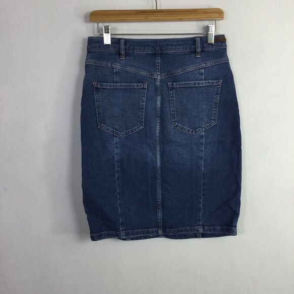 PILCRO and The Letterpress Anthropologie Womens Denim Pencil Skirt Blue Size 4 - Picture 2 of 16